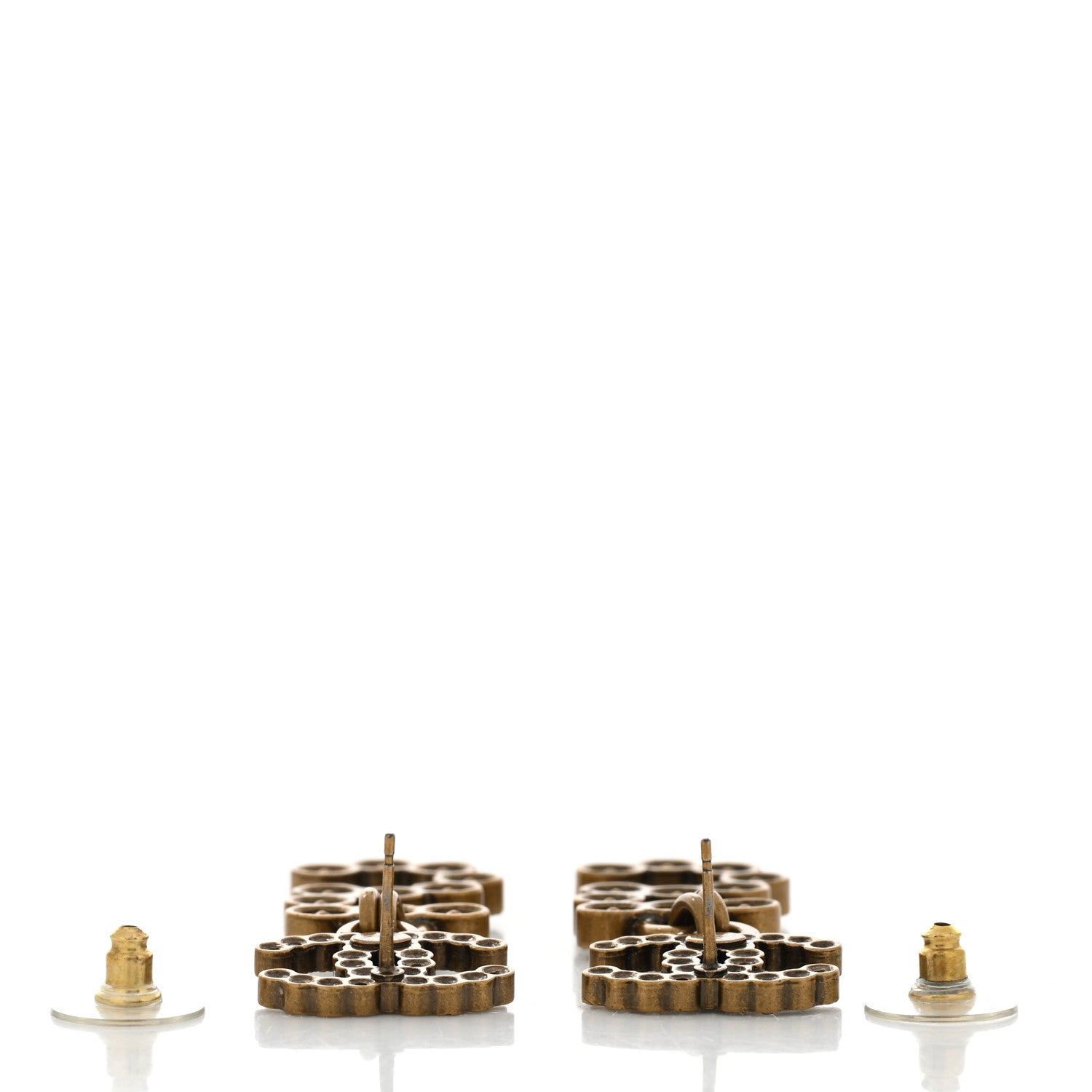 Chanel Metal Crystal City of Lights No 5 Drop Earrings Gold 3 of 4