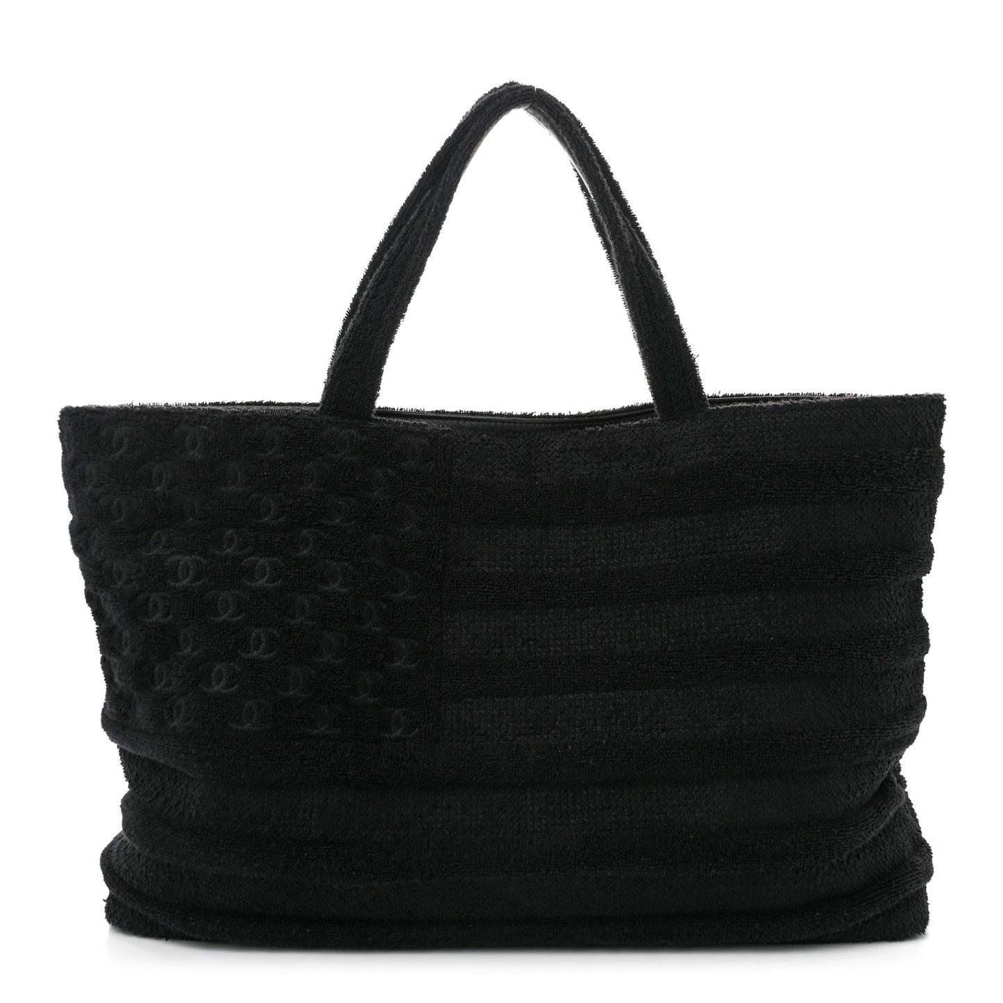 Terry Cotton Flag CC Beach Tote Towel Set Black