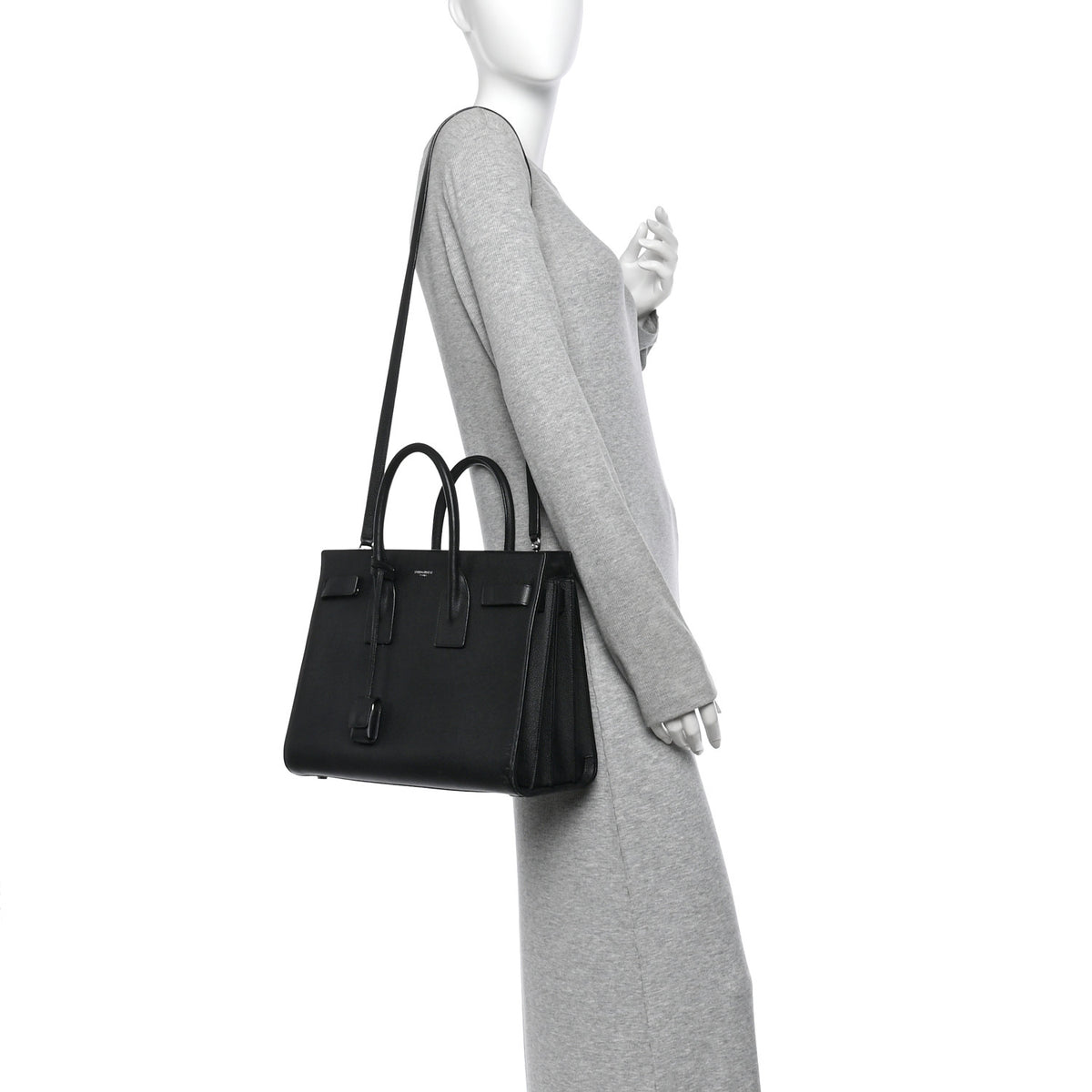 Saint Laurent Grained Calfskin Small Sac De Jour Black 2 of 12