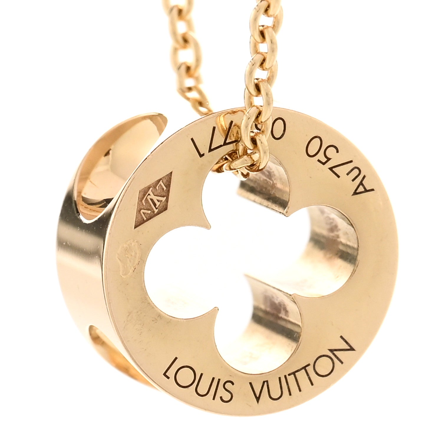 Louis Vuitton 18K Yellow Gold Empreinte Pendant Necklace 4 of 6