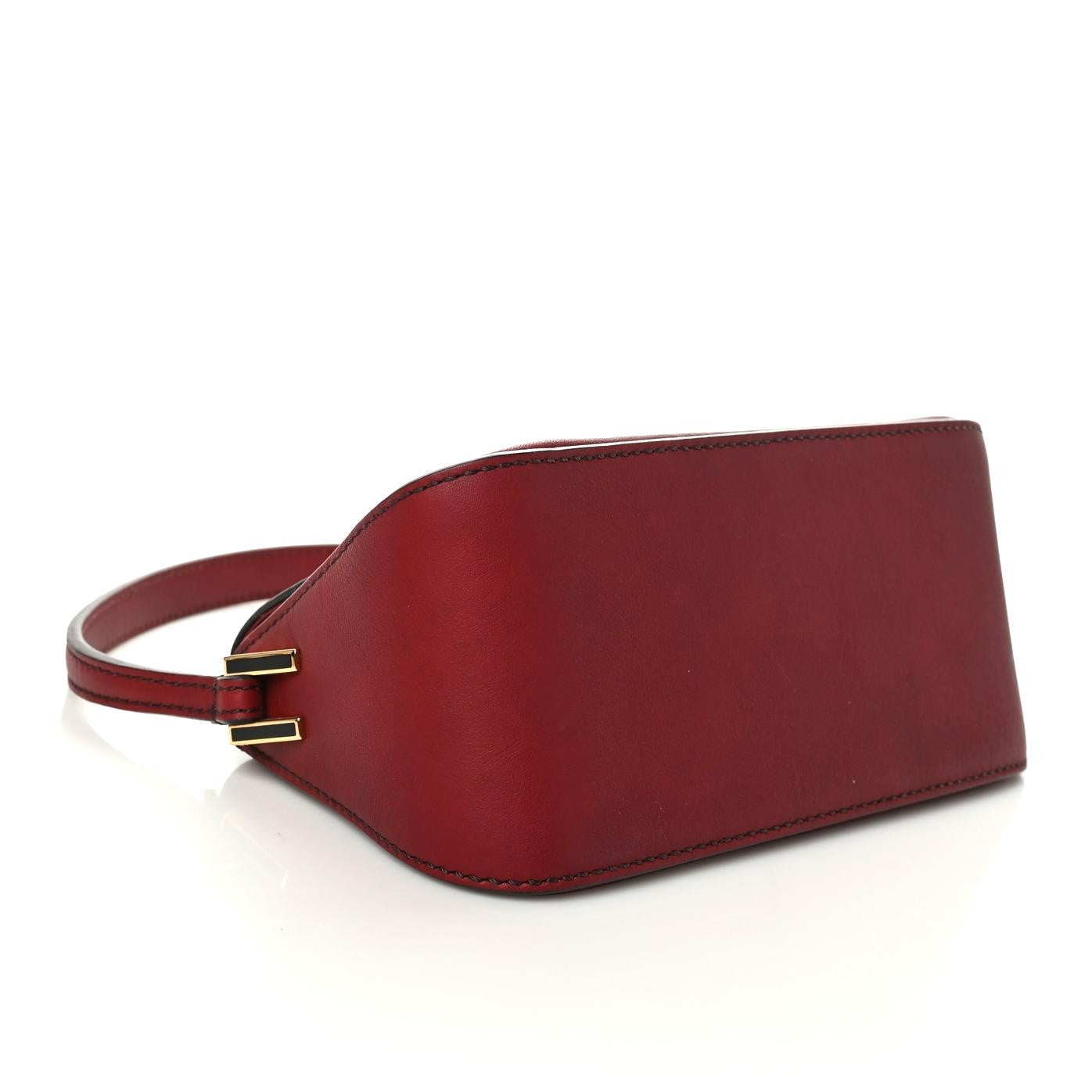 Vitello Flamingo Enamel Mini Mama Baguette Red
