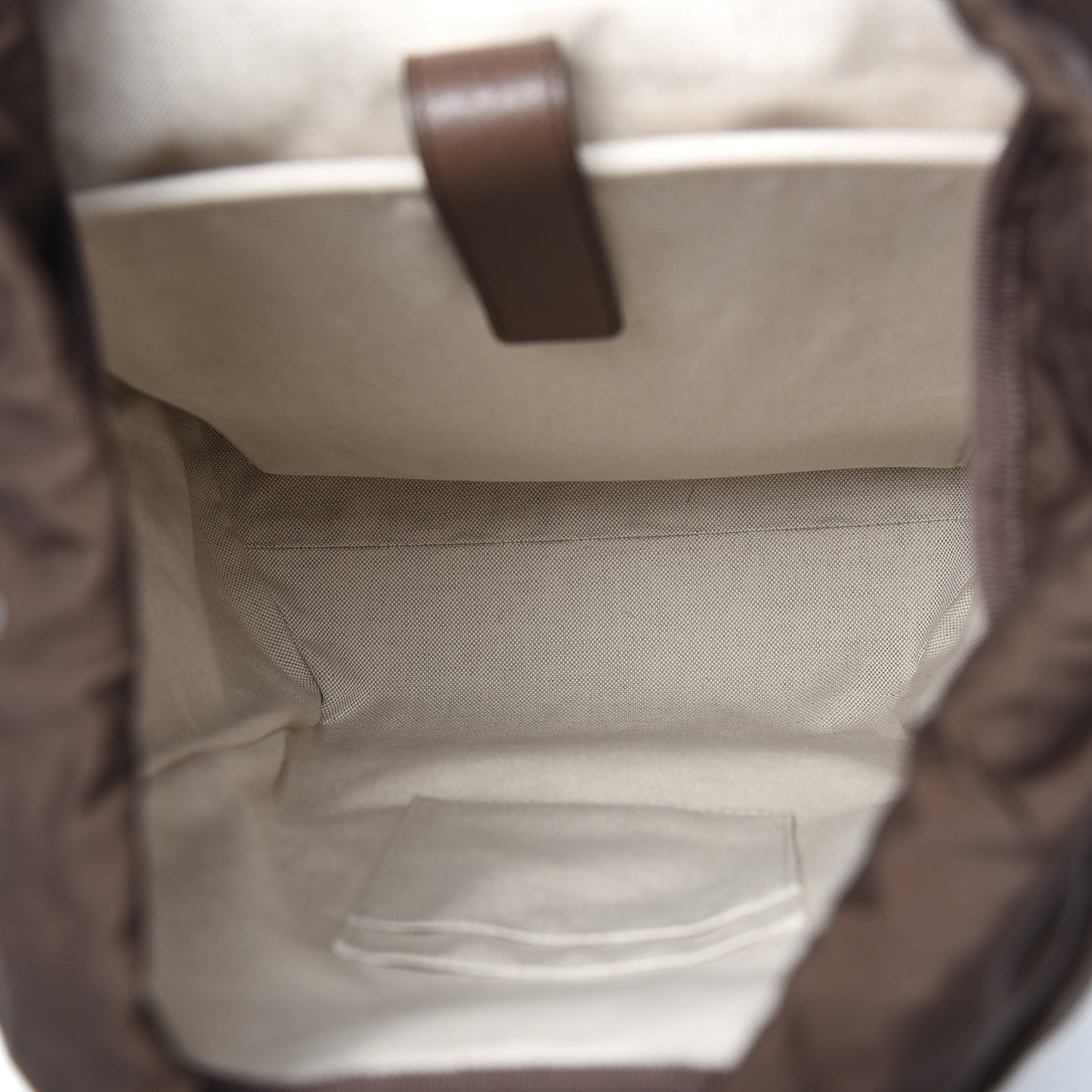GG Supreme Monogram Medium Ophidia Double Buckle Backpack Brown