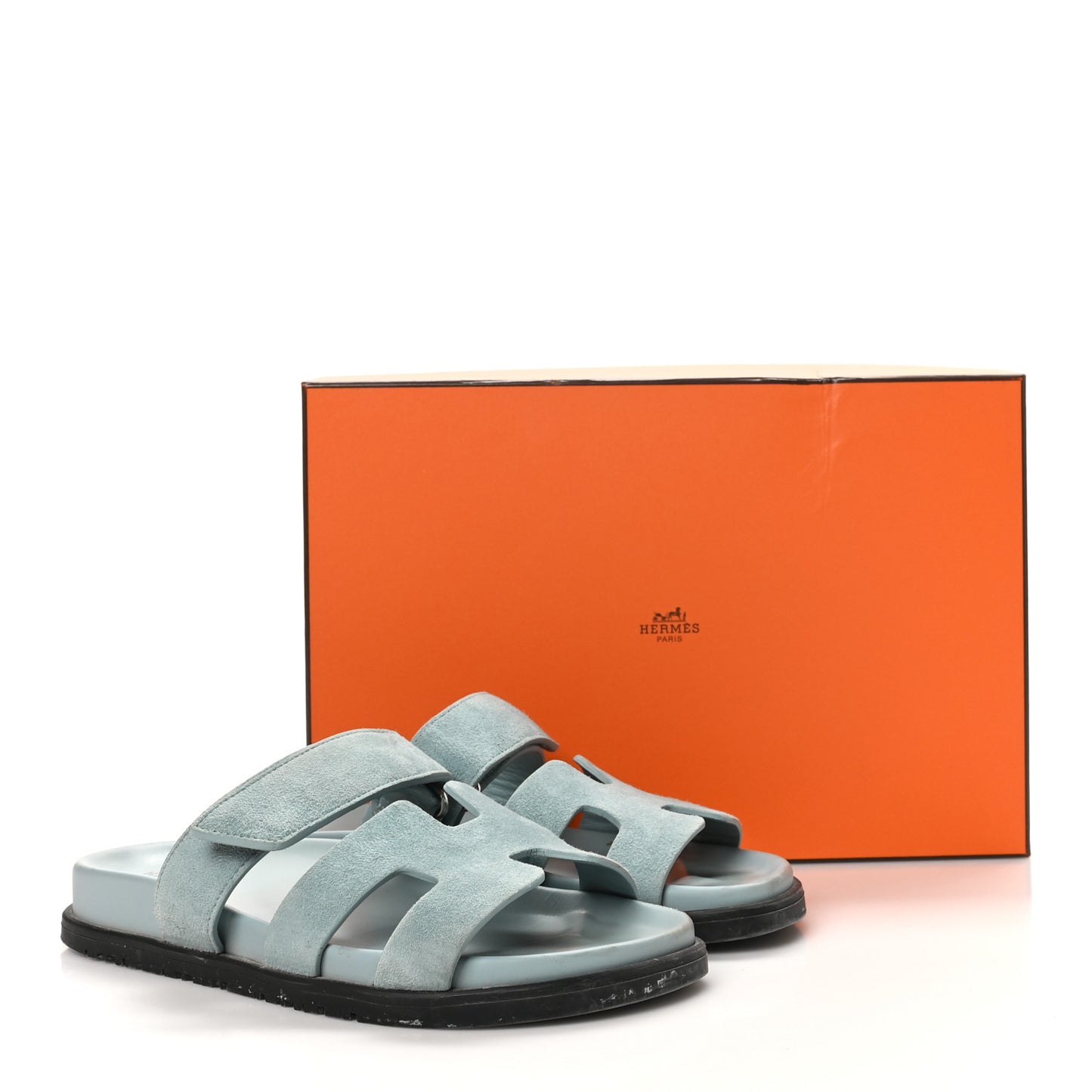 Suede Goatskin Womens Chypre Sandals 37.5 Vert d'eau