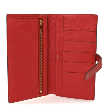 Hermes Epsom Bearn Gusset Wallet Rouge Tomate 7 of 10