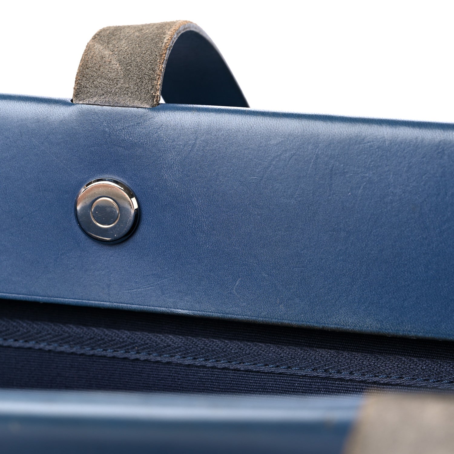 Hermes Toile Vache Hunter Herbag Cabas MM Bleu Marine 12 of 19