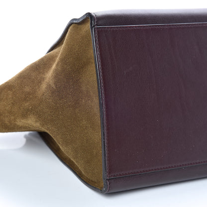 Celine Smooth Calfskin Suede Medium Tri-Color Trapeze Burgundy 6 of 16