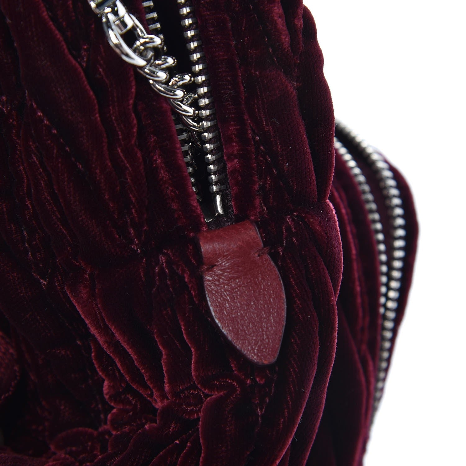 Miu Miu Velluto Matelasse Mini Backpack Bordeaux 9 of 10