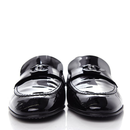 Chanel Patent CC Mocassin Loafers 40.5 Black 2 of 13