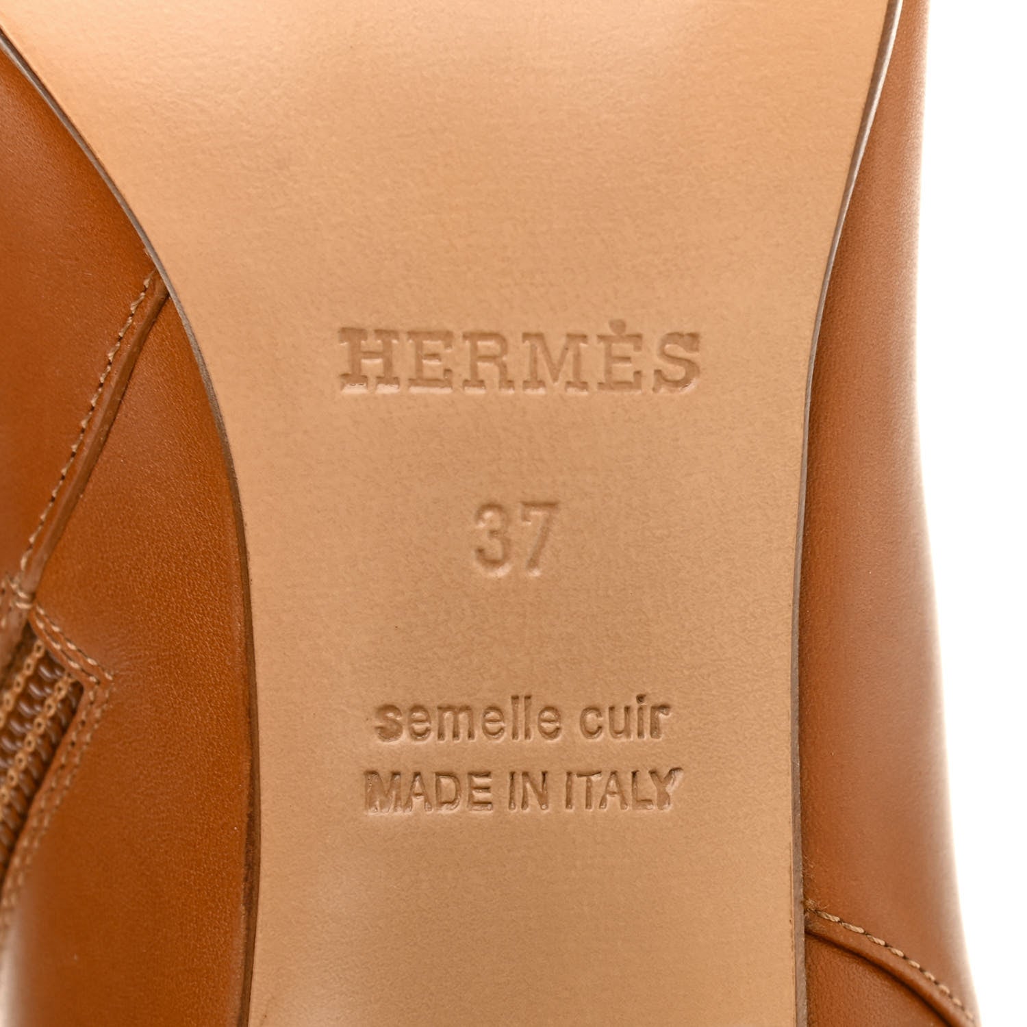 Hermes Calfskin Saint Germain Ankle Boots 37 Gold 6 of 8