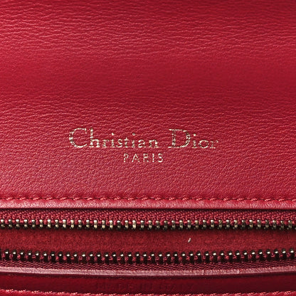 Christian Dior Calfskin Studded Small Diorama Flap Bag Burgundy 6 of 10