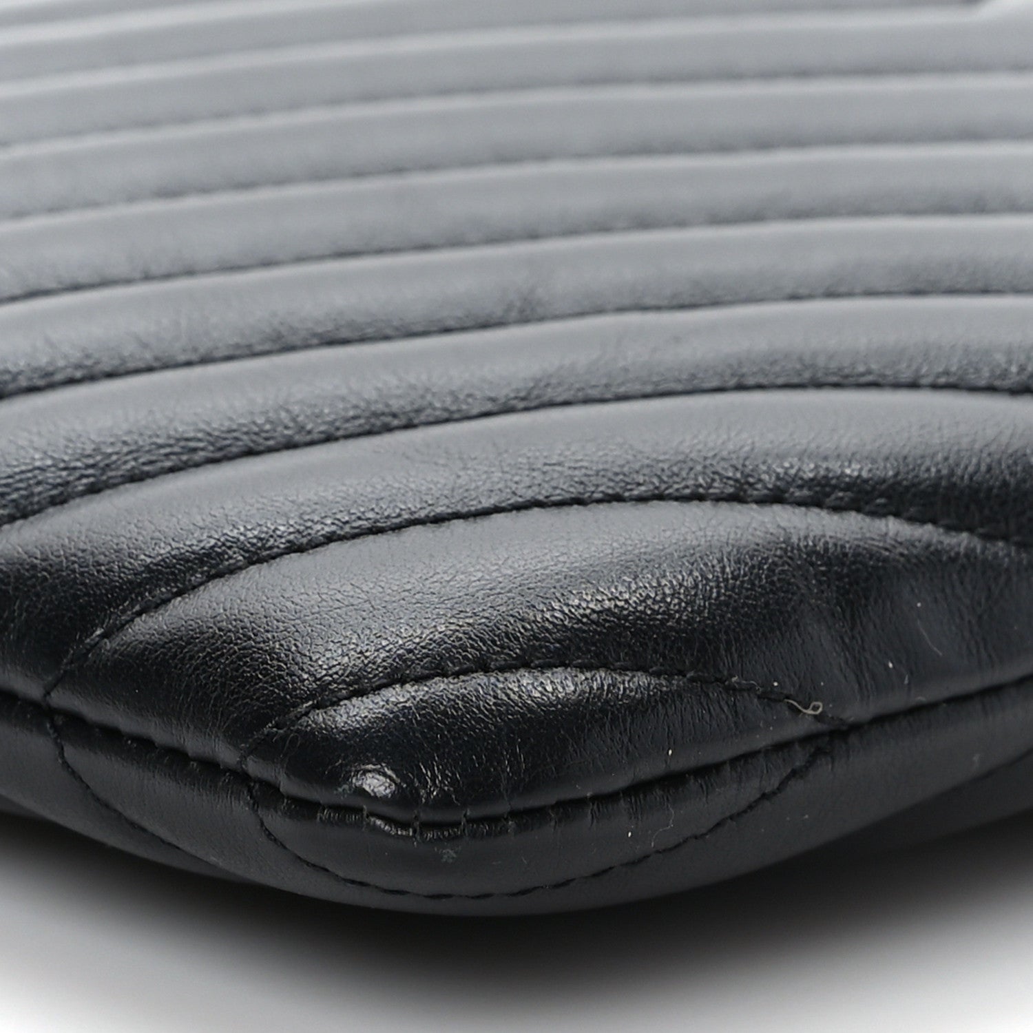 Saint Laurent Calfskin Matelasse Chevron Monogram A5 Wristlet Black 8 of 9