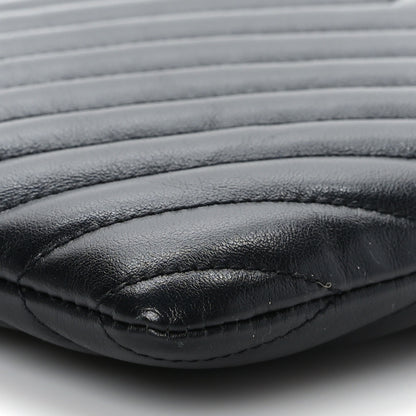 Saint Laurent Calfskin Matelasse Chevron Monogram A5 Wristlet Black 8 of 9