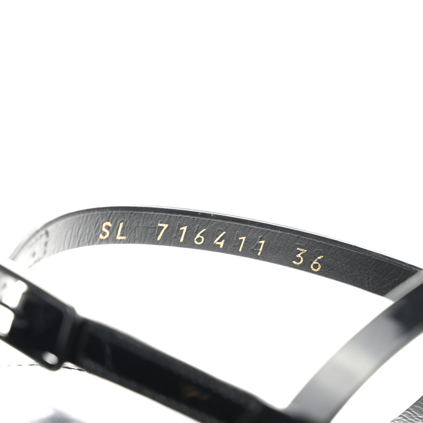 Patent Calfskin Cassandra Crystal Monogram Sandals 36 Black