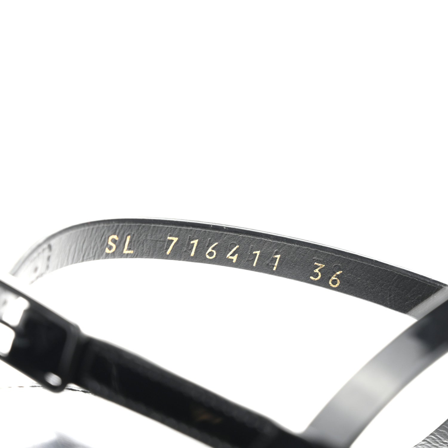 Saint Laurent Patent Calfskin Cassandra Crystal Monogram Sandals 36 Black 8 of 10