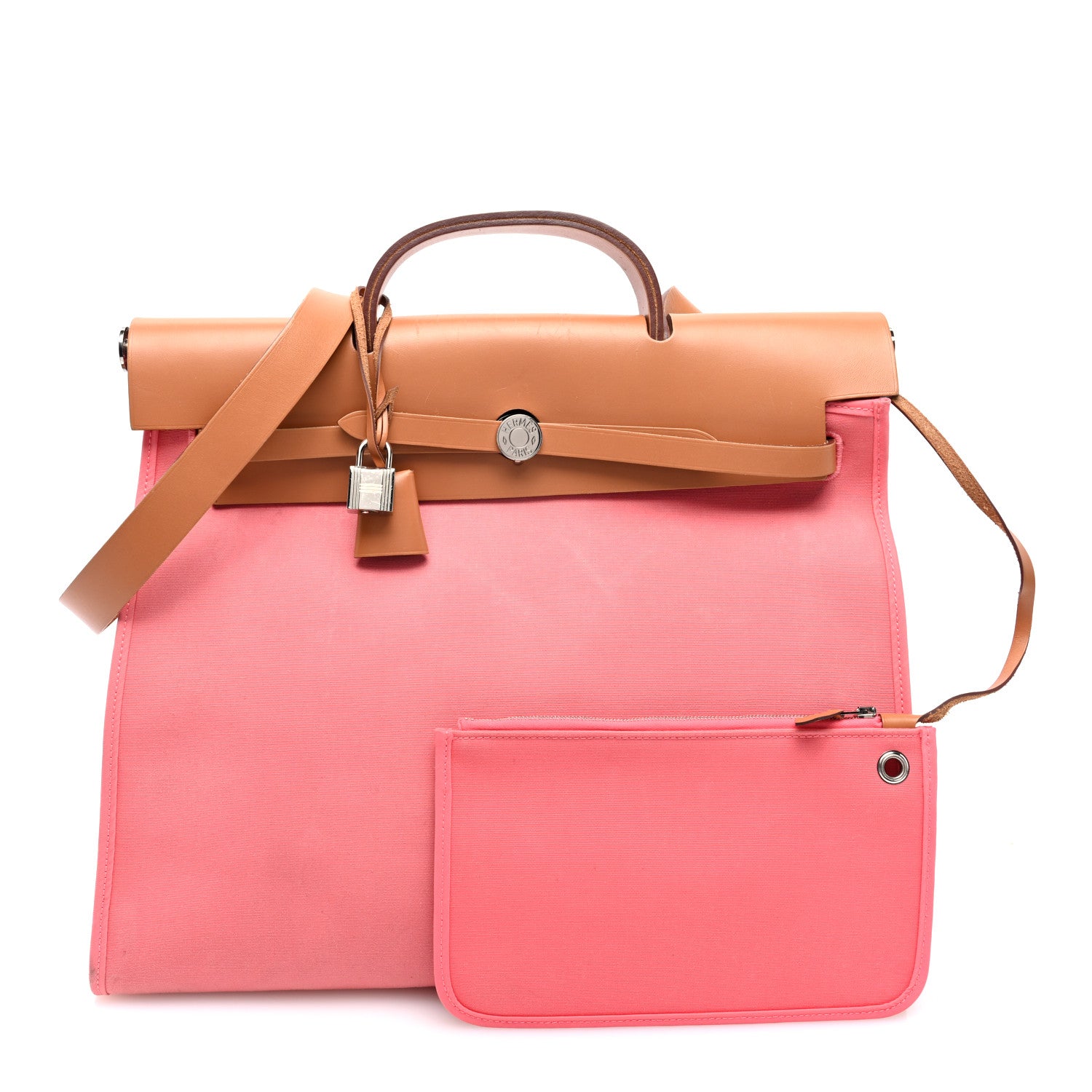 Hermes Toile Vache Hunter Herbag Zip 39 MM Rose Azalee 3 of 13