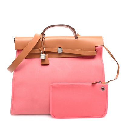 Hermes Toile Vache Hunter Herbag Zip 39 MM Rose Azalee 3 of 13