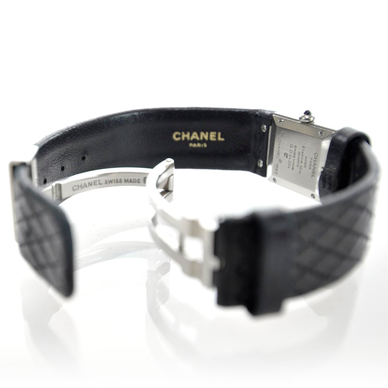 Chanel Stainless Steel Calfskin 19mm Quilted Matelasse Quartz Watch Black 10 of 10