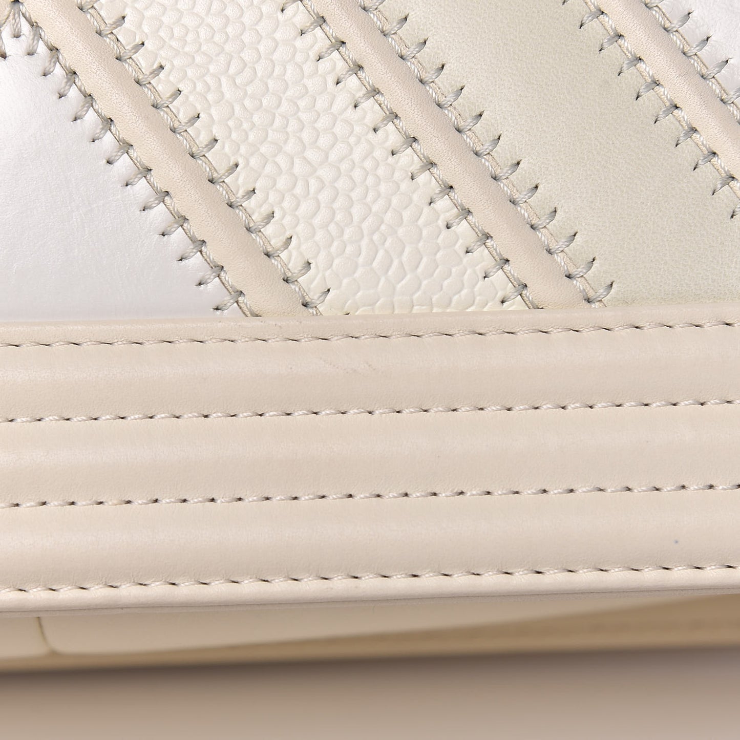 Caviar Suede Calfskin Chevron Medium Boy Flap White