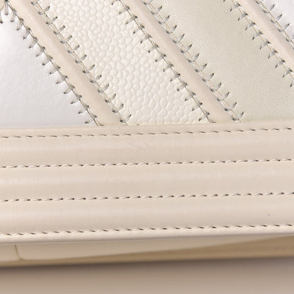 Chanel Caviar Suede Calfskin Chevron Medium Boy Flap White 10 of 13