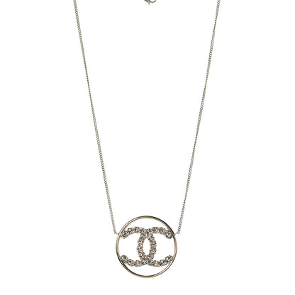 Chanel Baguette Crystal High Society CC Pendant Necklace Gold 1 of 7