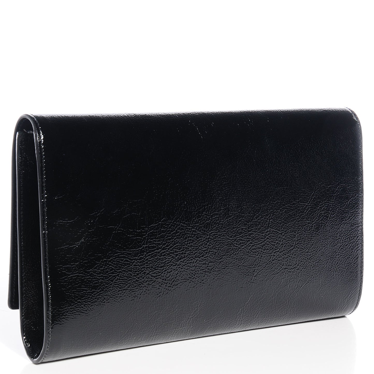 Textured Patent Monogram Large Belle De Jour Clutch Black