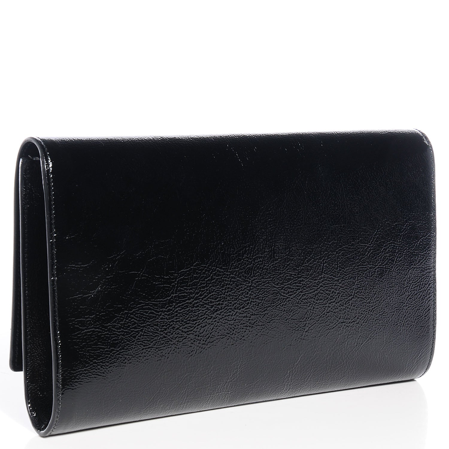 Saint Laurent Textured Patent Monogram Large Belle De Jour Clutch Black 3 of 6