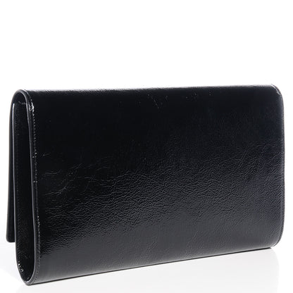 Saint Laurent Textured Patent Monogram Large Belle De Jour Clutch Black 3 of 6