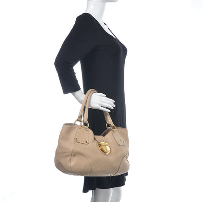 Prada Vitello Daino Pushlock Tote Sughero 2 of 24