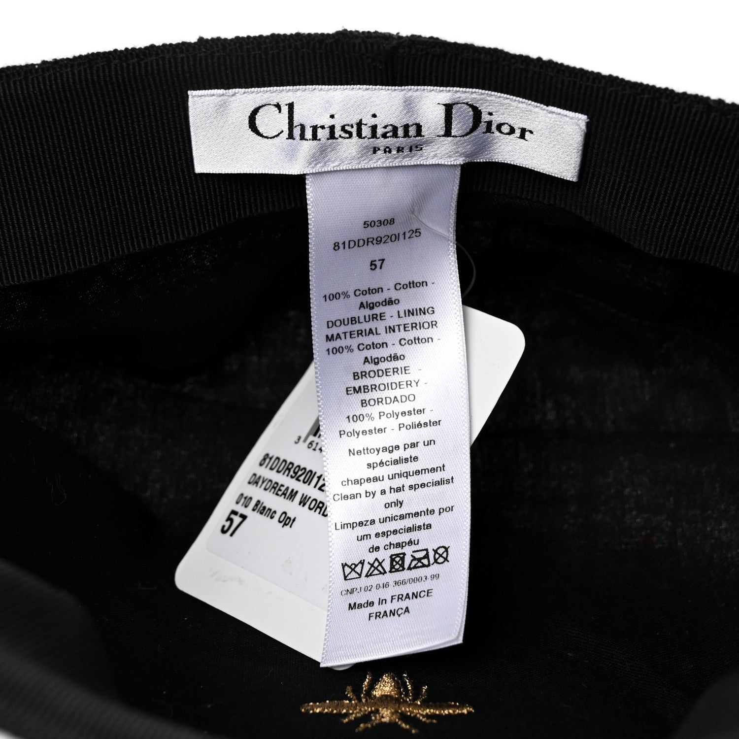 Christian Dior Daydream Words Print Cap Hat 57 White 8 of 13