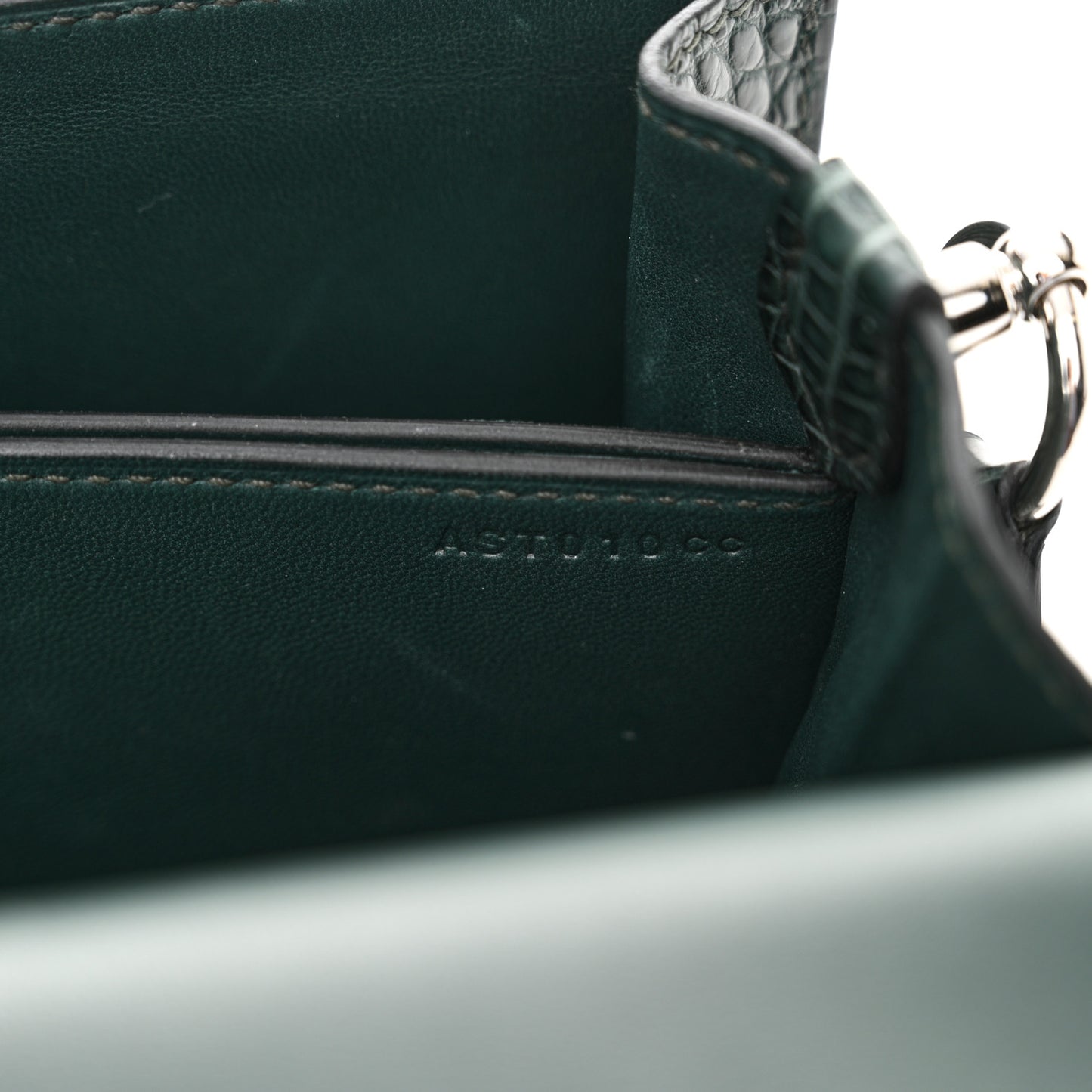 Matte Alligator Lizard Mini Sac Roulis Ombre Vert Fonce