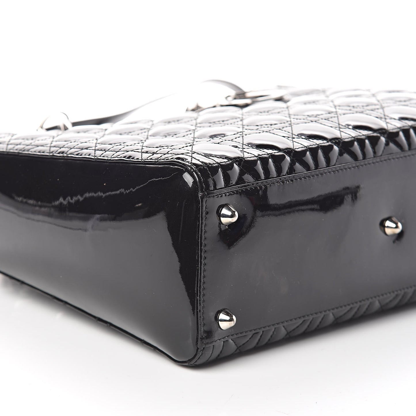 Patent Cannage Large Lady Dior Black