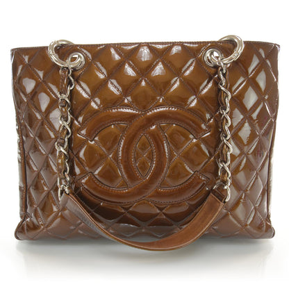 Chanel Patent Grand Shopping Tote GST Bronze 1 of 9