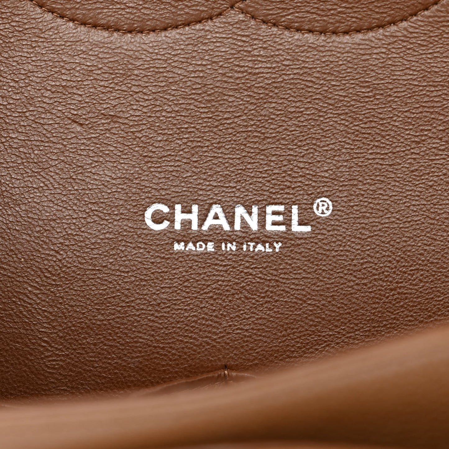 Caviar Quilted Maxi Double Flap Light Brown