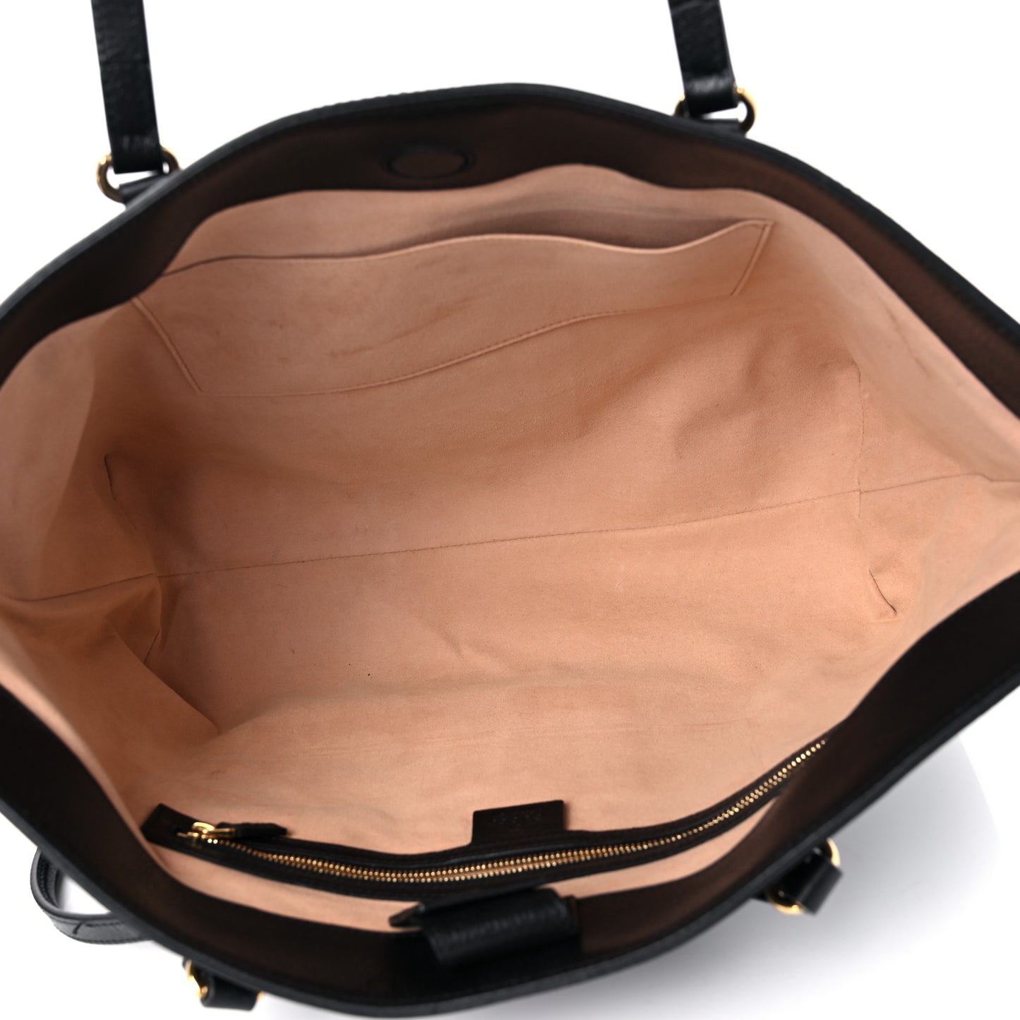 Textured Calfskin Web Medium Ophidia Shopping Tote Black