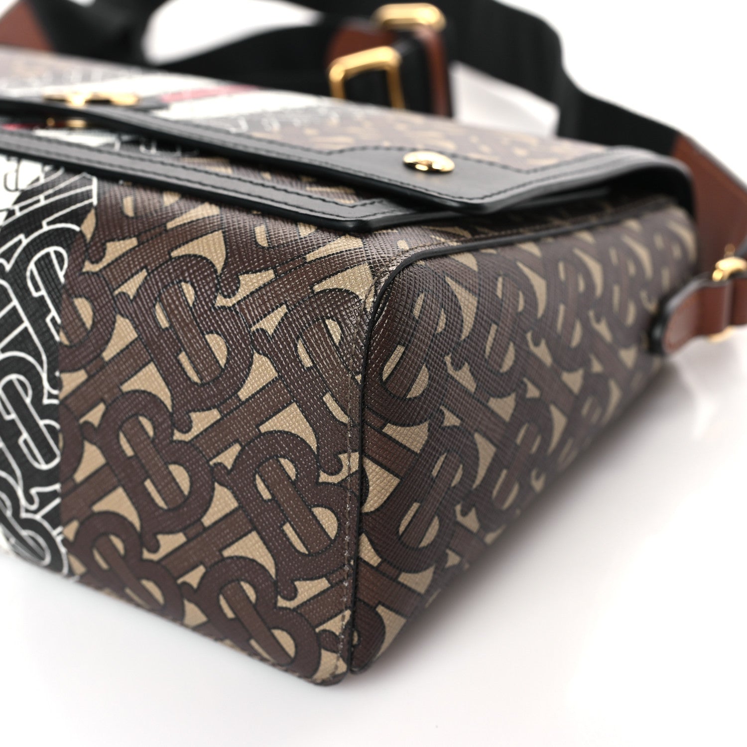 Burberry E-Canvas Monogram Stripe Note Crossbody Bag Bridle Brown 8 of 8
