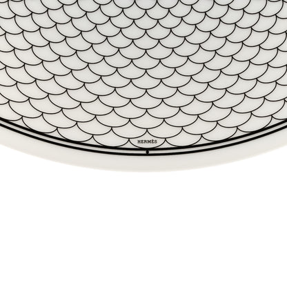 Hermes Porcelain H Deco Dinner Plate Set of 2 Black White 5 of 9