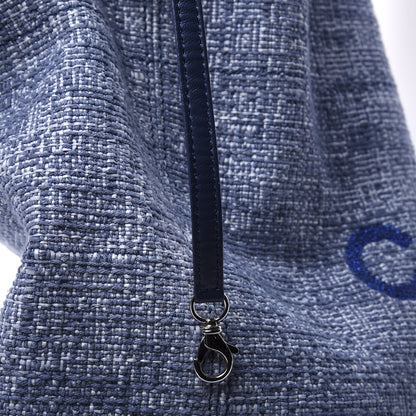 Chanel Canvas Large Deauville Backpack Blue 7 of 10