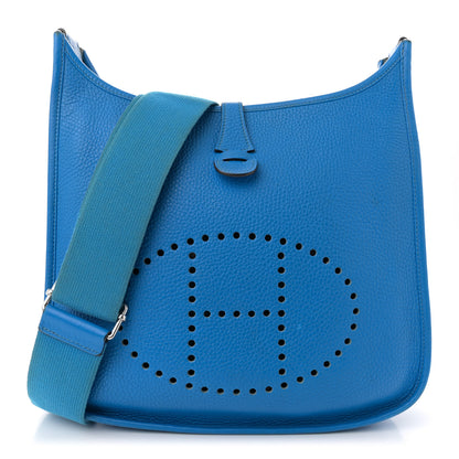 Hermes Taurillon Clemence EVELYNE III PM Bleu Hydra 1 of 14