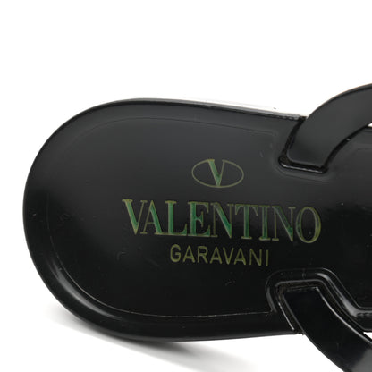 Valentino Garavani PVC Jelly Rockstud Bow Thong Sandals 40 Black 7 of 8
