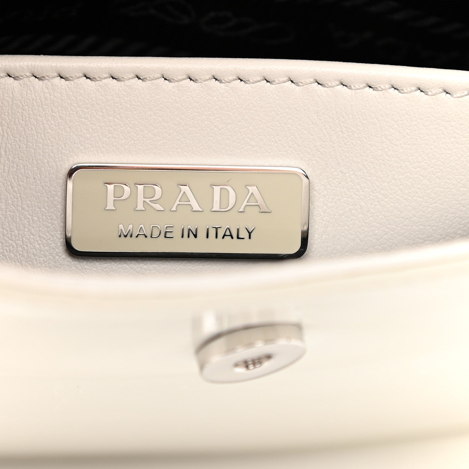 Prada Spazzolato Cleo Flap Shoulder Bag White 9 of 10