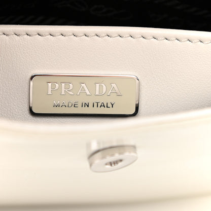 Prada Spazzolato Cleo Flap Shoulder Bag White 9 of 10