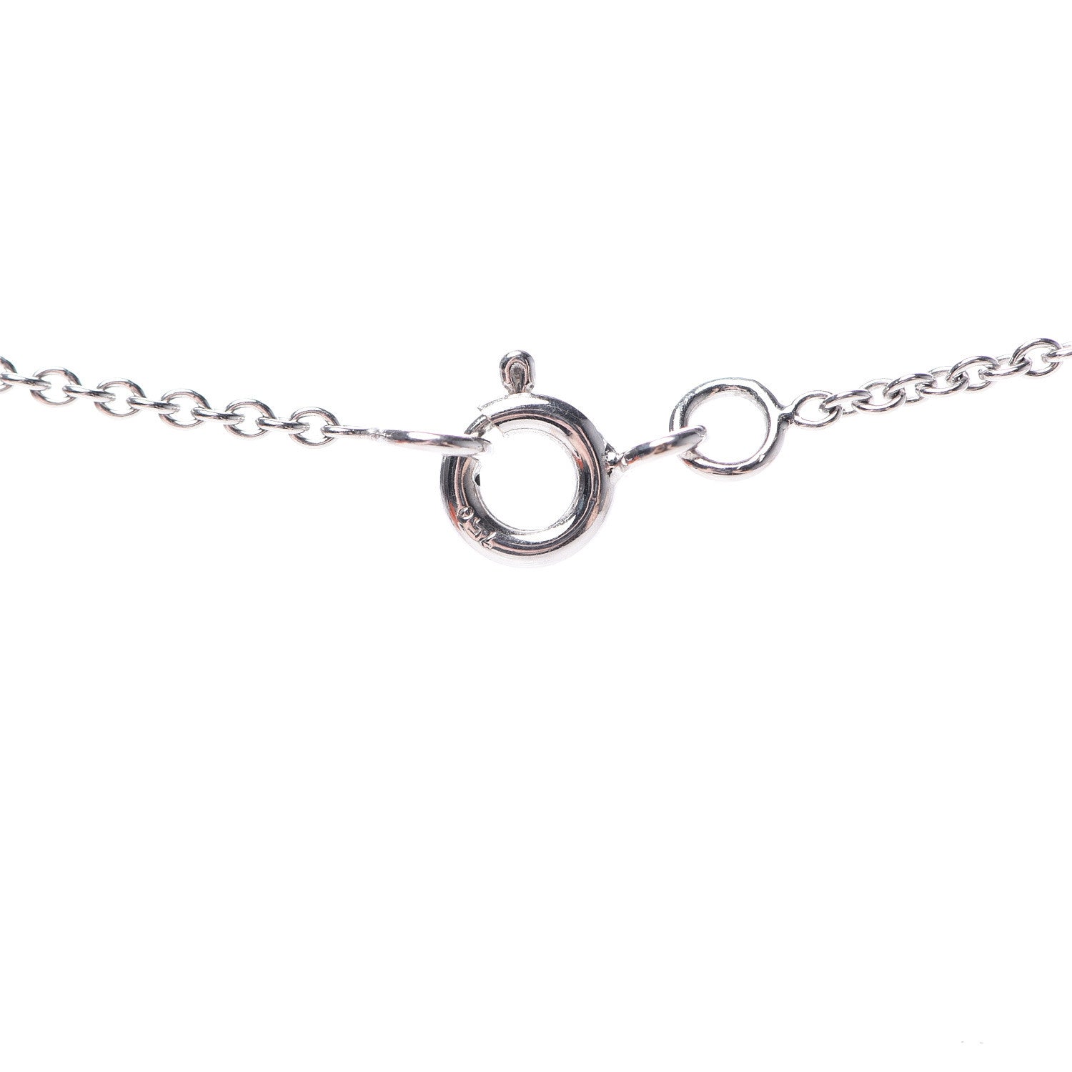 Hermes 18K White Gold Diamond Finesse Pendant Necklace 4 of 6