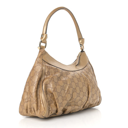 Gucci Metallic Guccissima Medium D Gold Hobo Gold 3 of 19