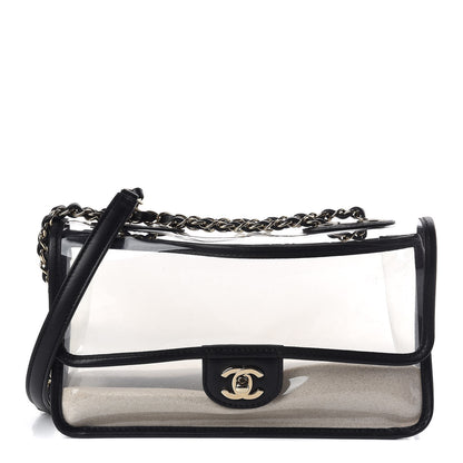 Chanel Lambskin PVC Medium Coco Sand Flap Black 1 of 12