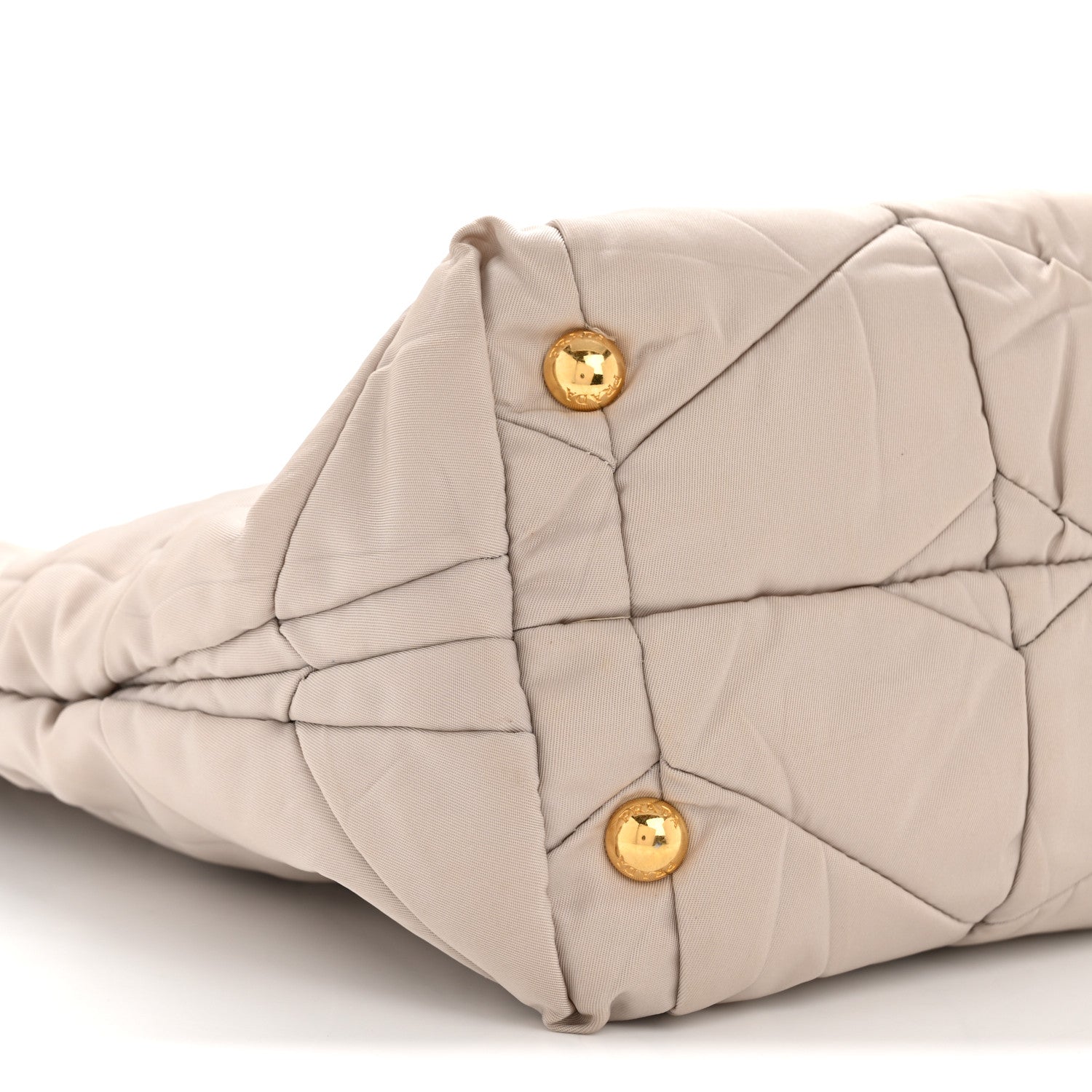 Prada Tessuto Nylon Chevron Quilted Shoulder Bag Beige 9 of 14