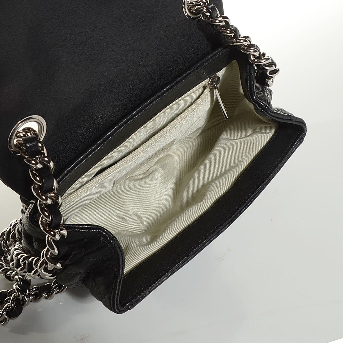 Washed Lambskin Mini Chain Around Messenger Black