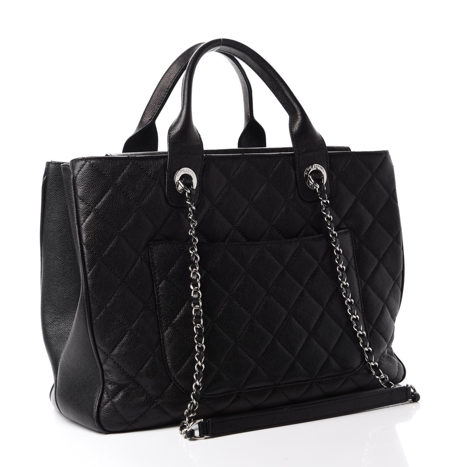 Chanel Caviar Quilted Large Urban Companion Top Handle Shopping Tote Black 3 of 11