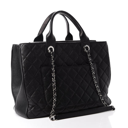 Chanel Caviar Quilted Large Urban Companion Top Handle Shopping Tote Black 3 of 11