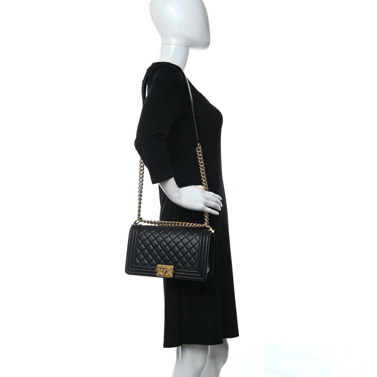 Chanel Calfskin Quilted Medium Boy Flap Black 2 of 13
