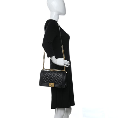 Chanel Calfskin Quilted Medium Boy Flap Black 2 of 13